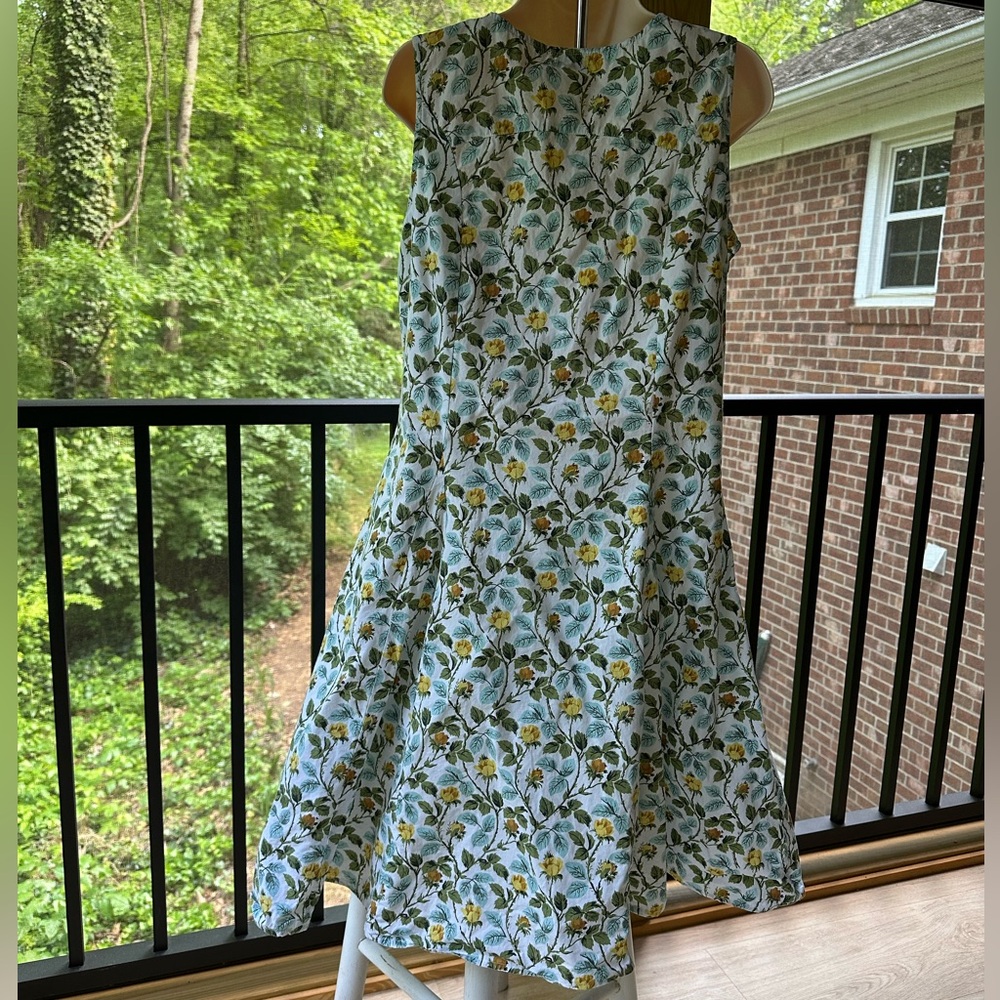 Bloomcore Ditsy Floral Boutique All Cotton Summer V-Neck Dress with Pockets ~ S - Picture 8 of 12